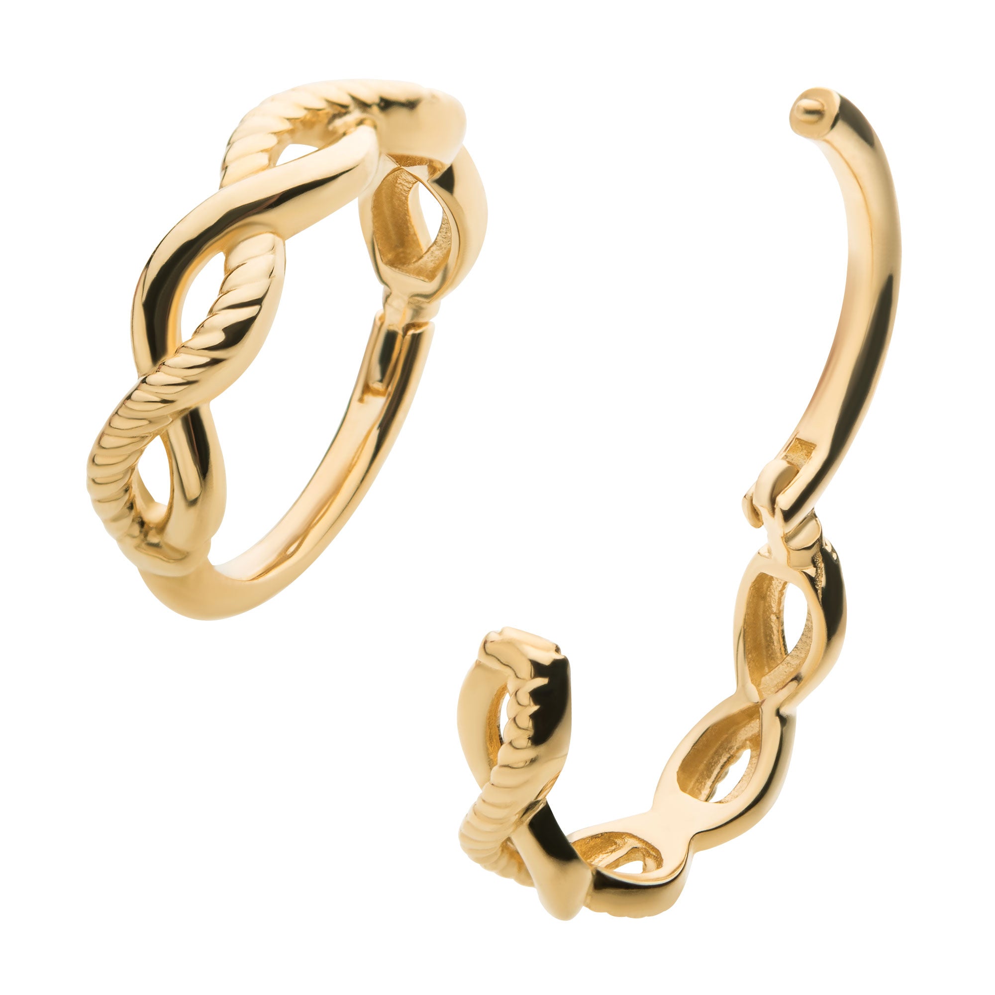 14kt Yellow Gold Double Twisted Side Facing Hinged Segment Clicker