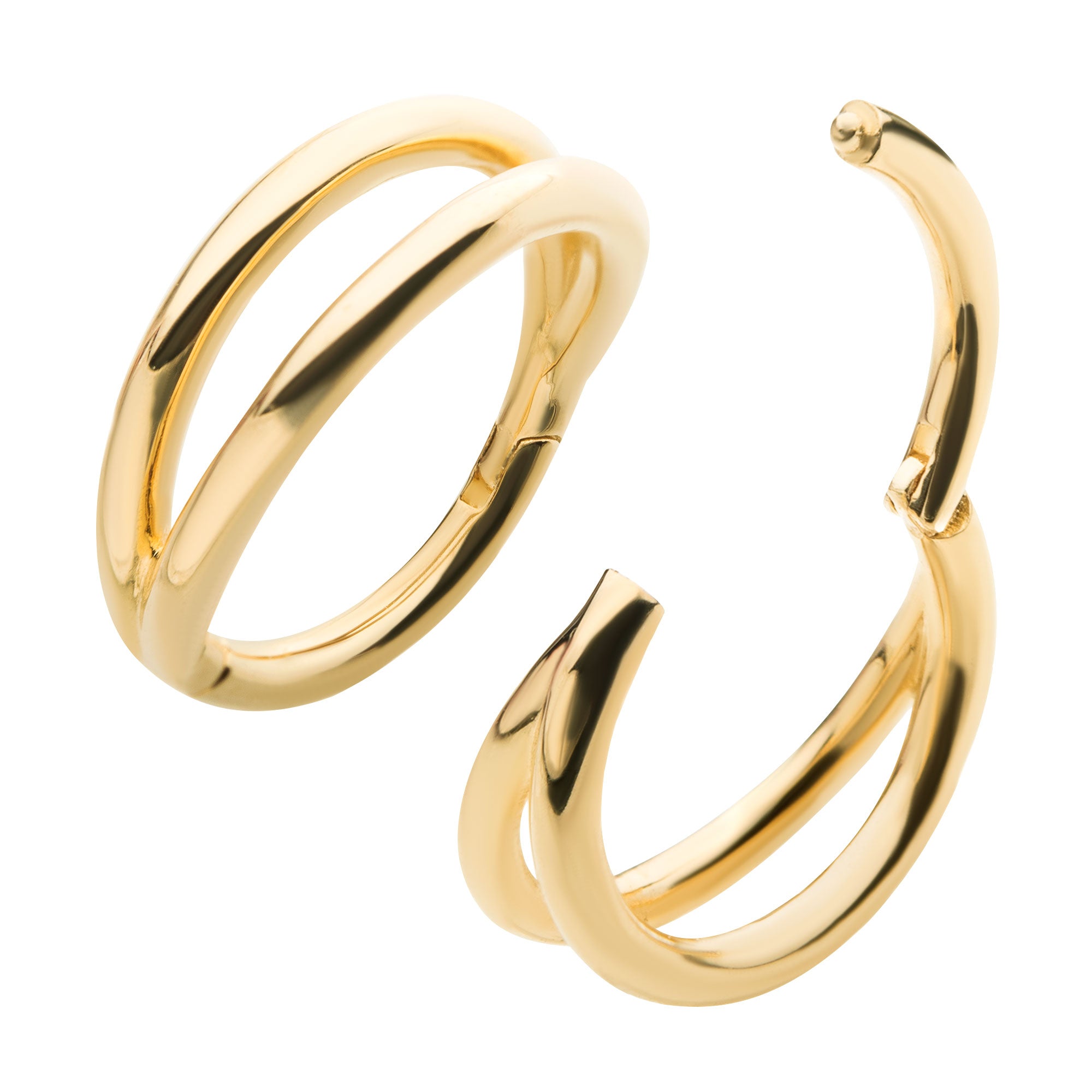 14kt Gold Fan Outer Side Facing Hinged Segment Clicker