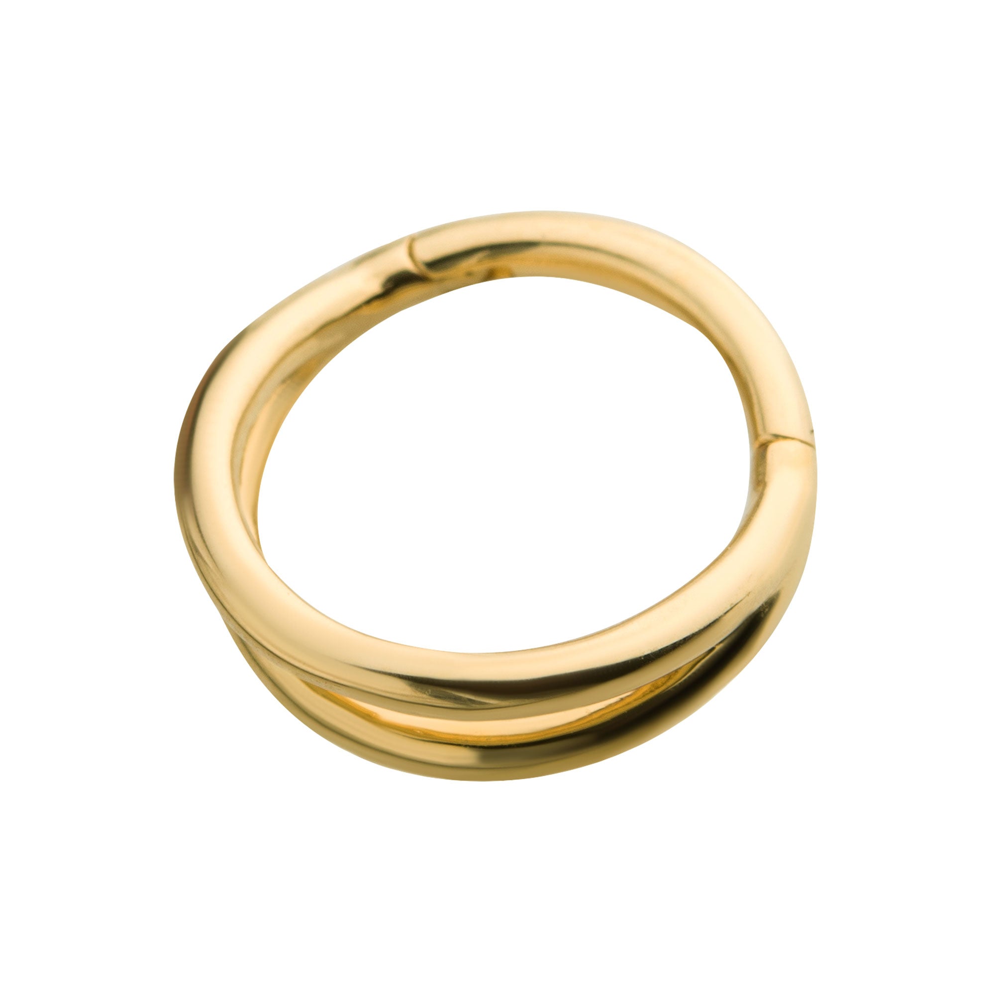 14kt Gold Fan Outer Side Facing Hinged Segment Clicker