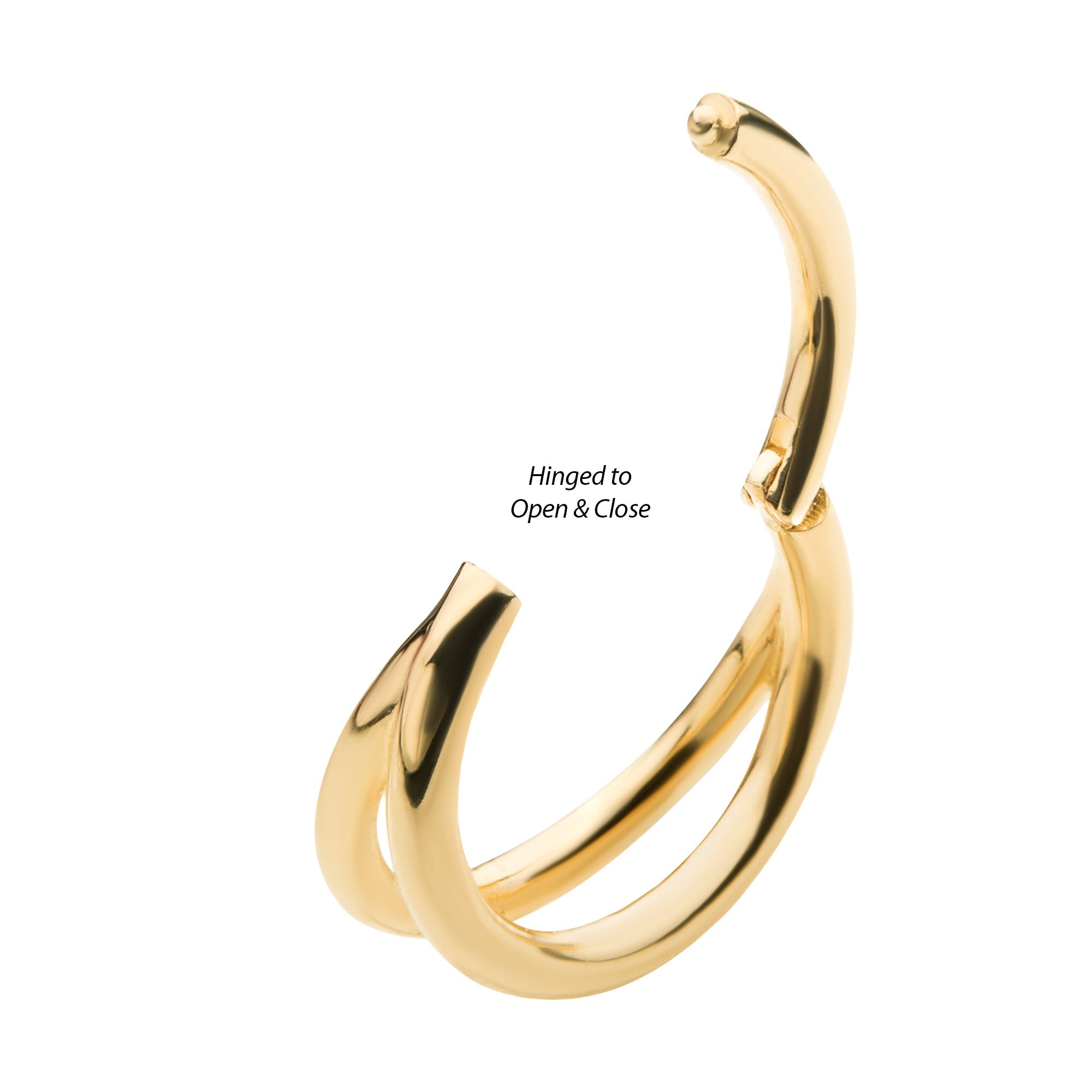 14kt Gold Fan Outer Side Facing Hinged Segment Clicker