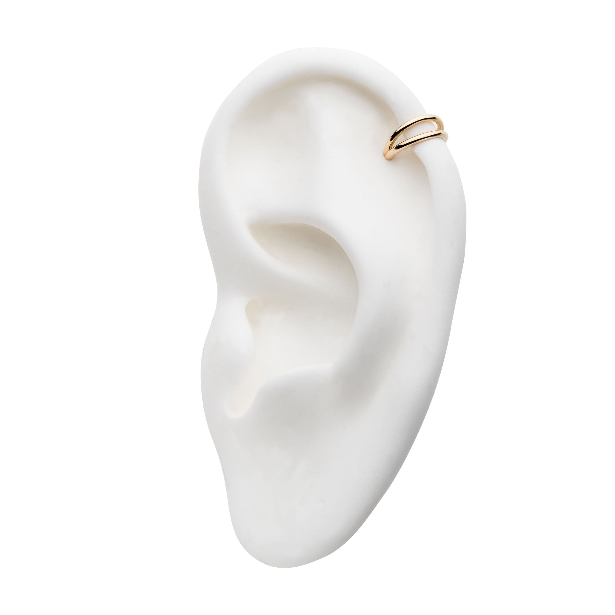 14kt Gold Fan Outer Side Facing Hinged Segment Clicker