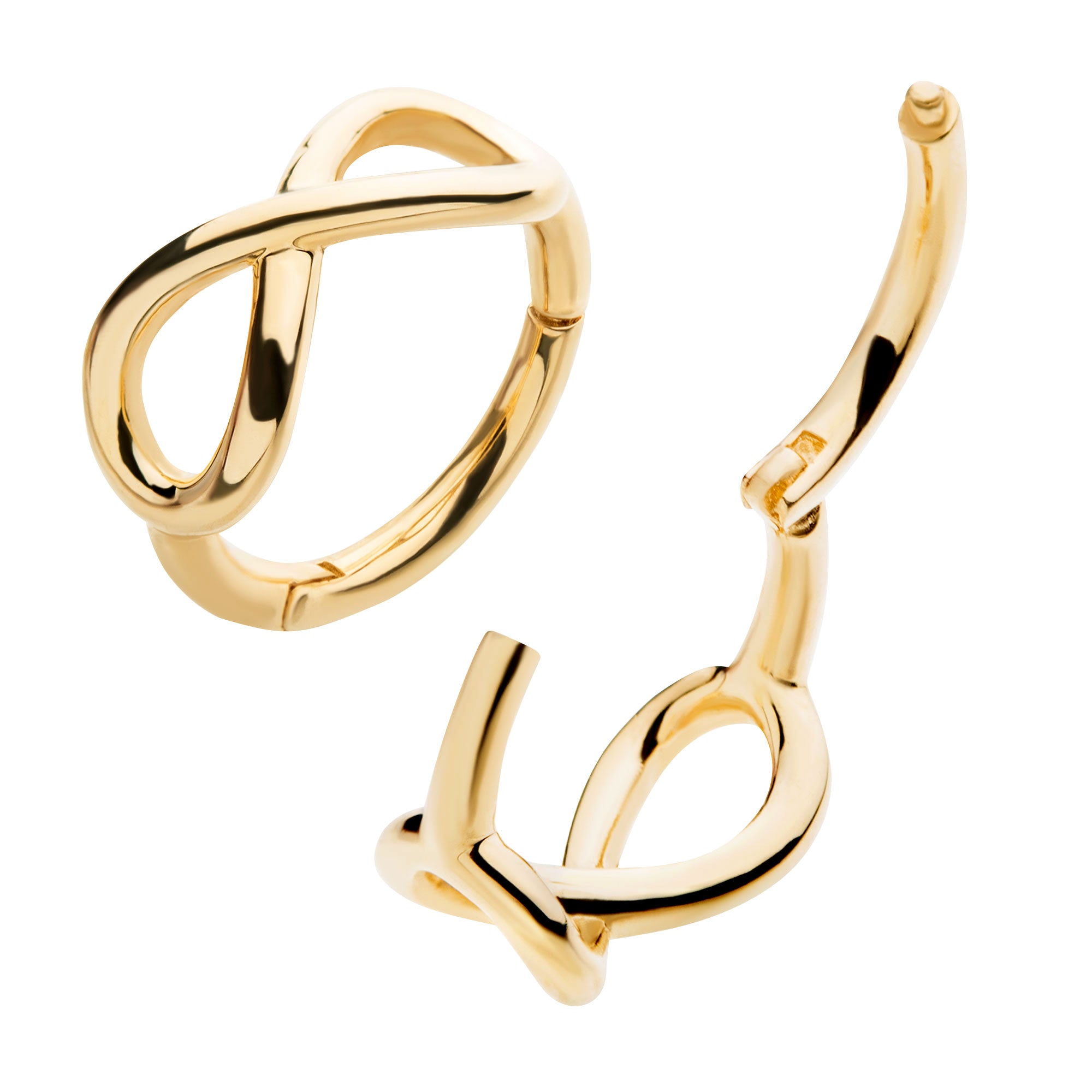 14kt Yellow Gold Infinity Symbol Side Facing Hinged Segment Clicker
