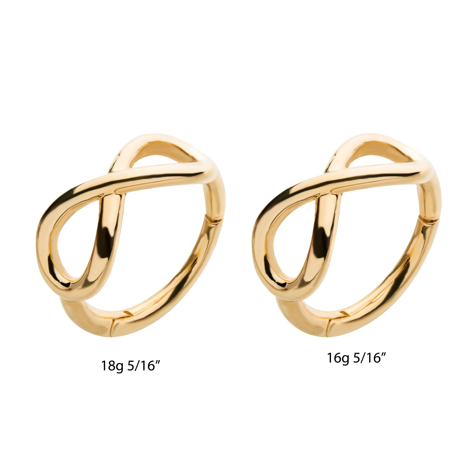 14kt Yellow Gold Infinity Symbol Side Facing Hinged Segment Clicker