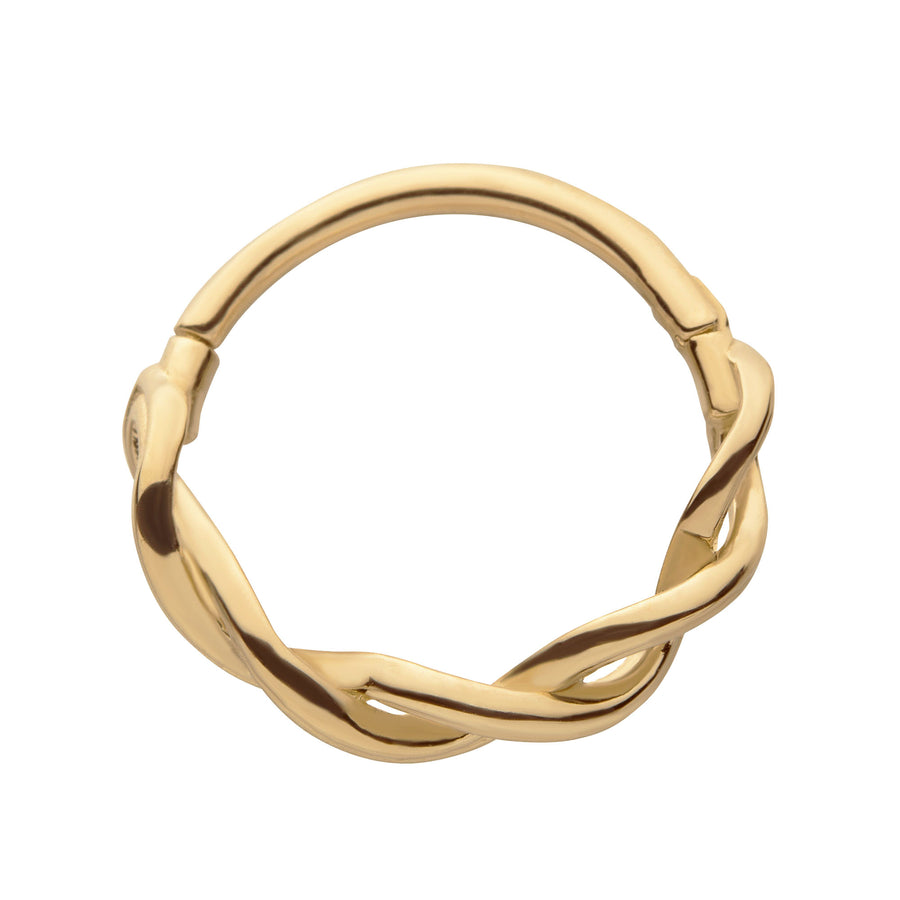 14kt Yellow Gold Spiral Side Facing Hinged Segment Clicker