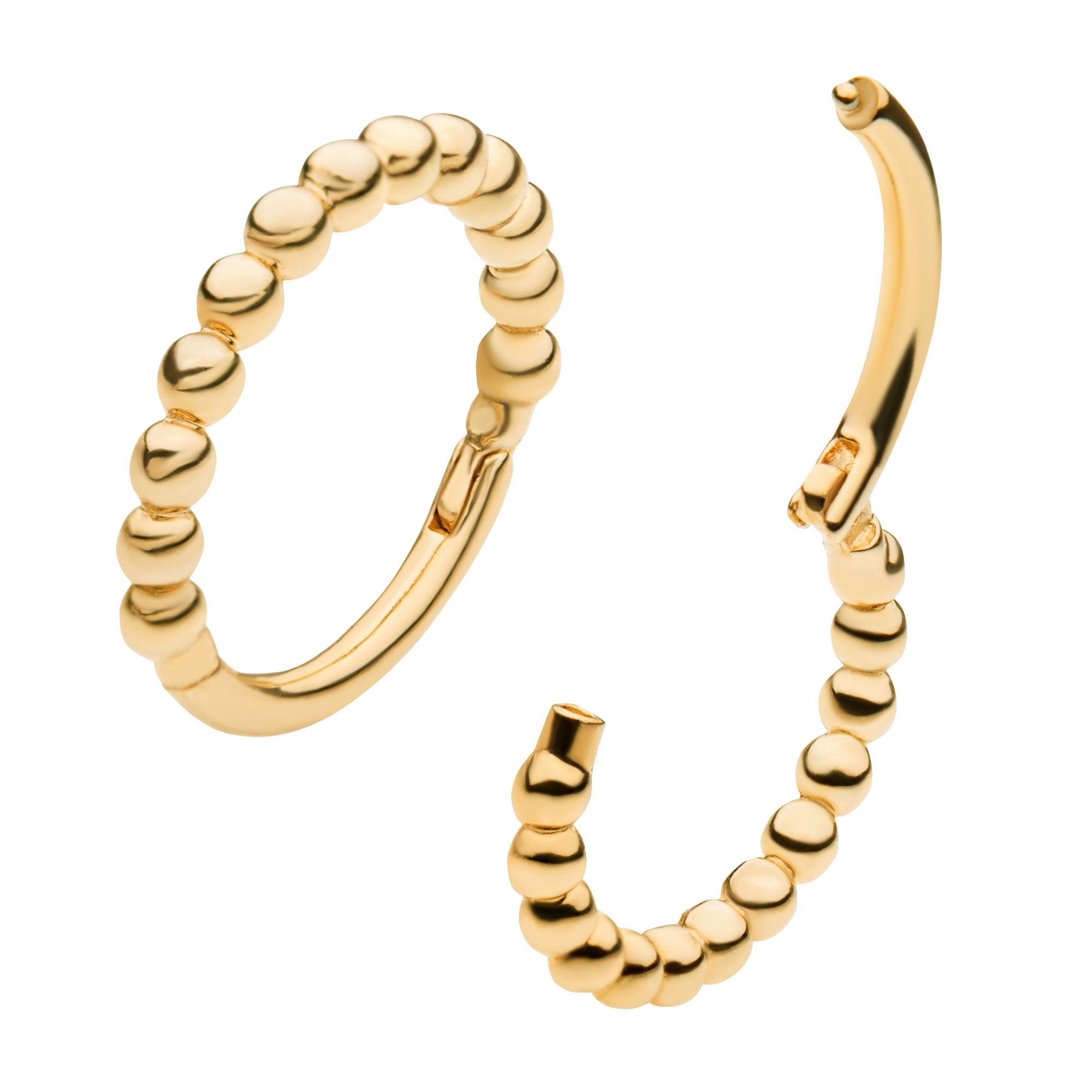 14Kt Yellow Gold with Beaded Edge Side Facing Hinged Segment Clicker