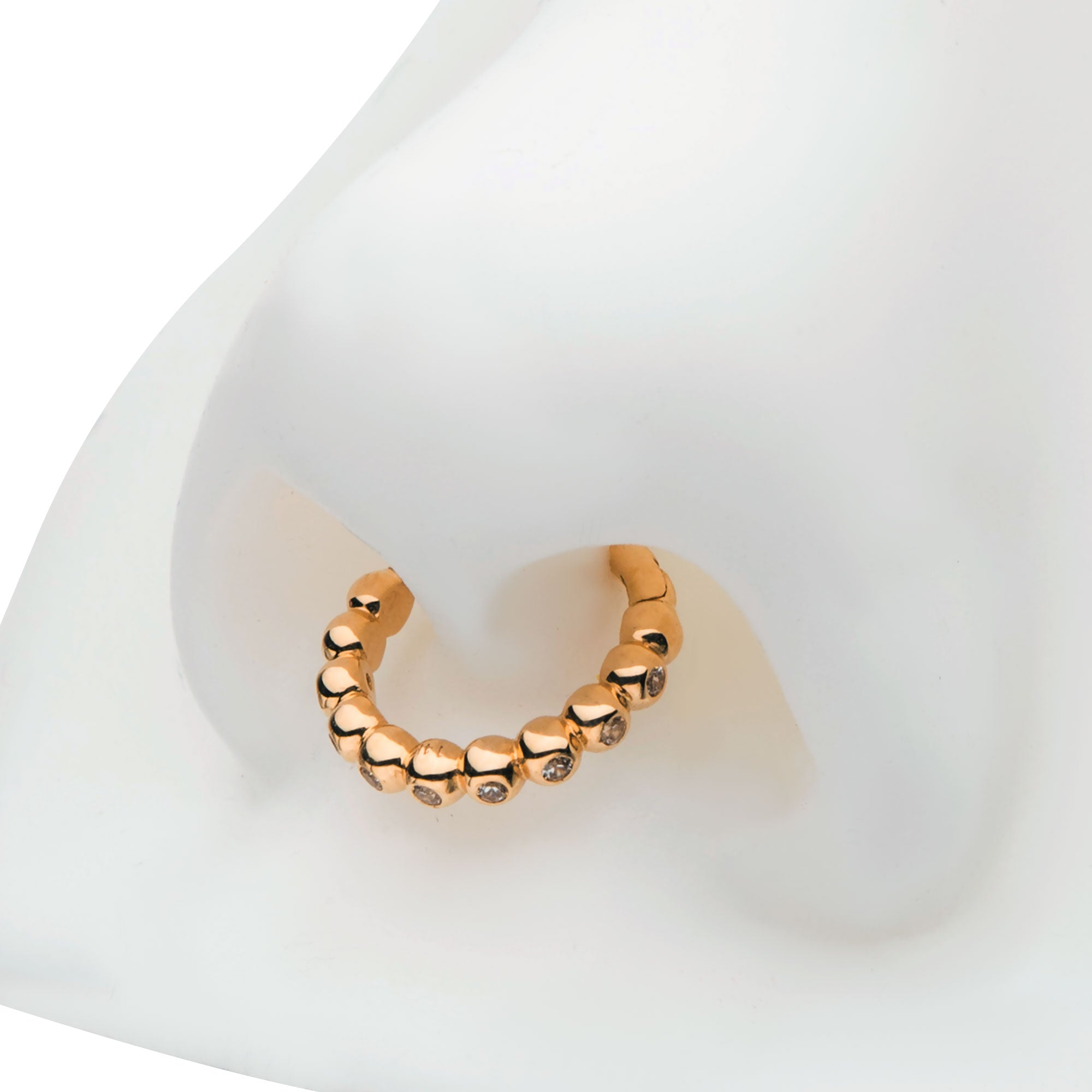 14kt Yellow Gold Bezel CZ Side Facing Hinged Segment Clicker