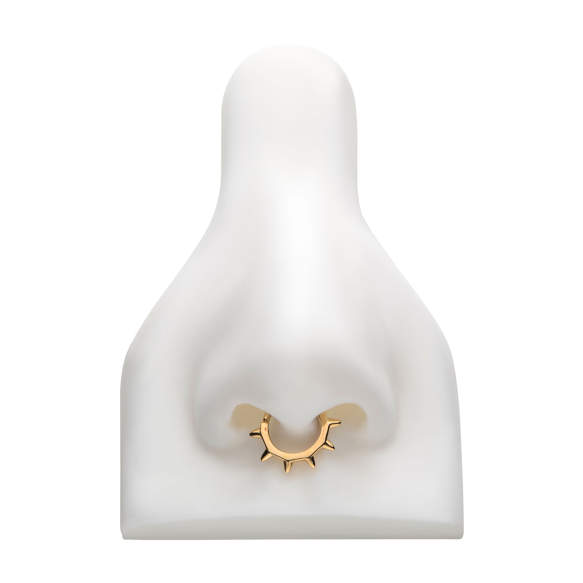 14kt Yellow Gold Spike Edge Front Facing Hinged Segment Clicker