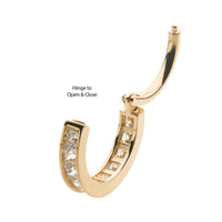 14kt Yellow Gold Square CZ Side Facing Hinged Segment Clicker