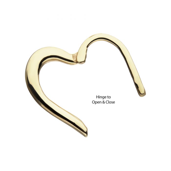 14kt Gold Heart Shape Hinged Segment Ring (Right Ear)