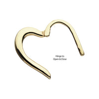 14kt Gold Heart Shape Hinged Segment Ring (Right Ear)