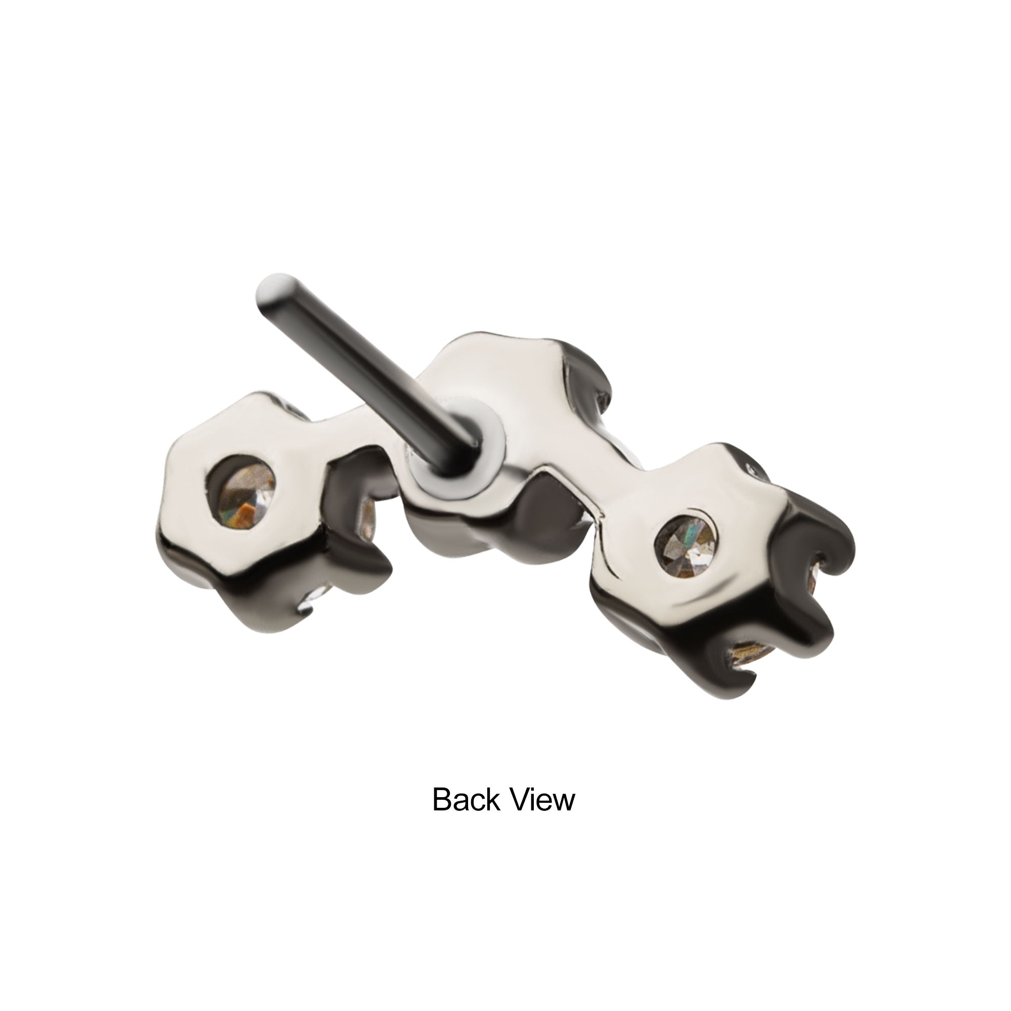 14kt Gold Threadless Triple Prong Set CZ Top White Gold|Clear