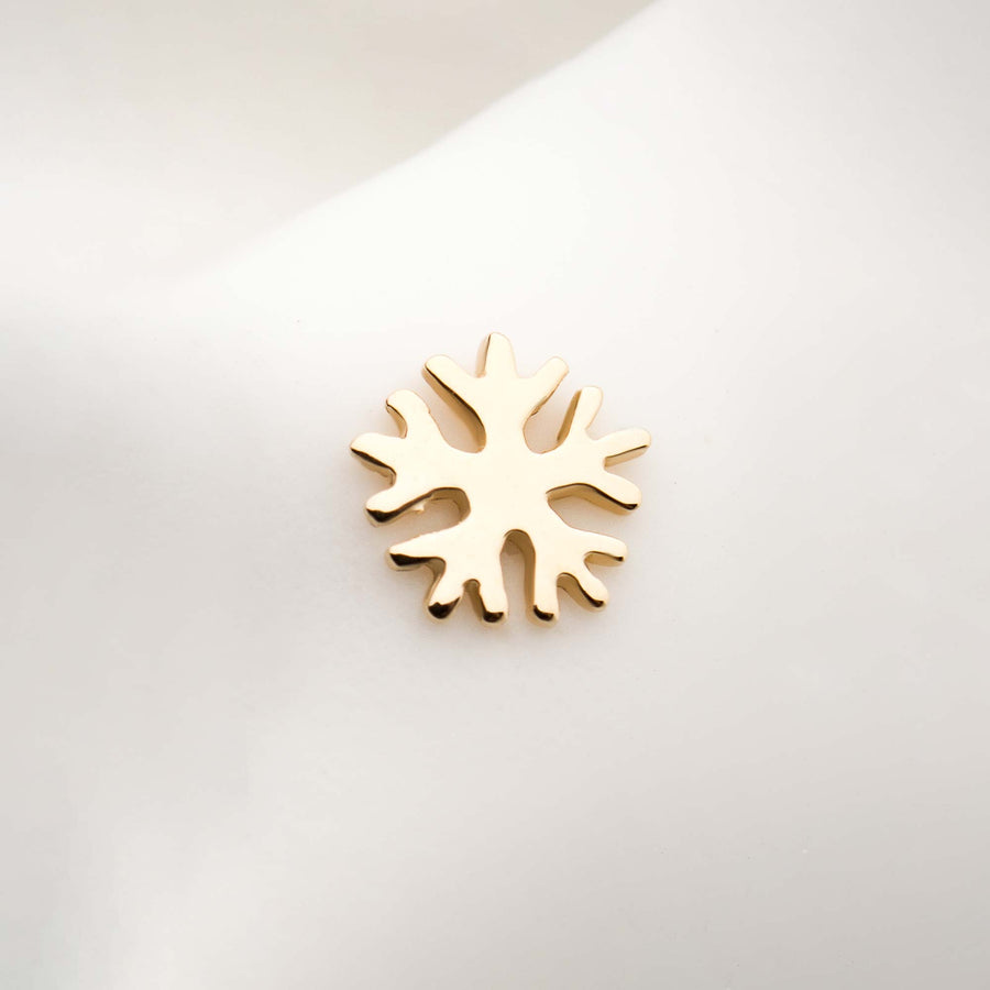 14kt Gold Threadless Snowflake Top