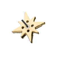 14kt Yellow Gold Threadless 4-Clear Gem 8-Point Star Top