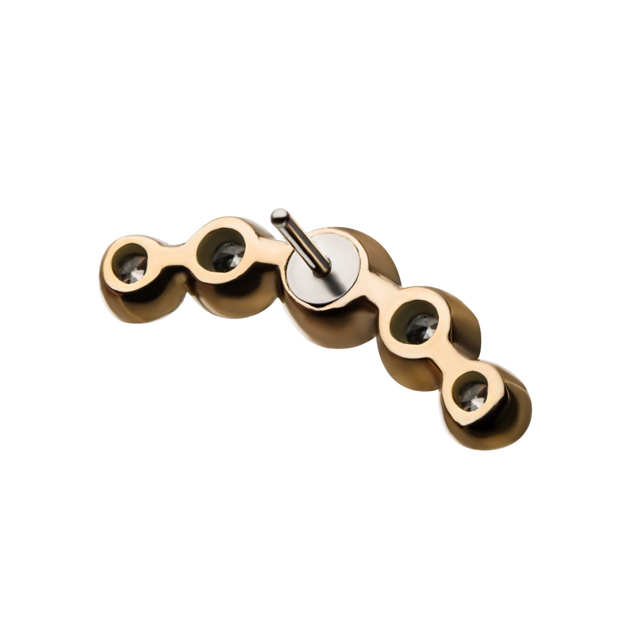 14kt Yellow Gold Threadless 5-Clear Gem Cluster Top