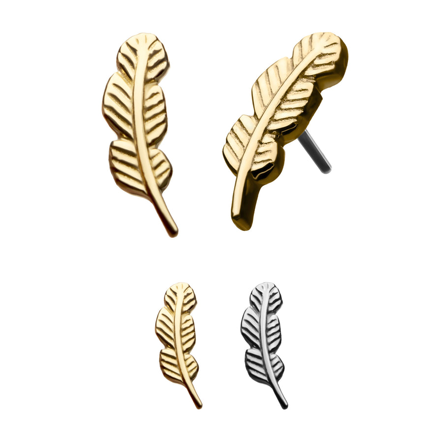 14kt Gold Threadles Aria Leaf Top