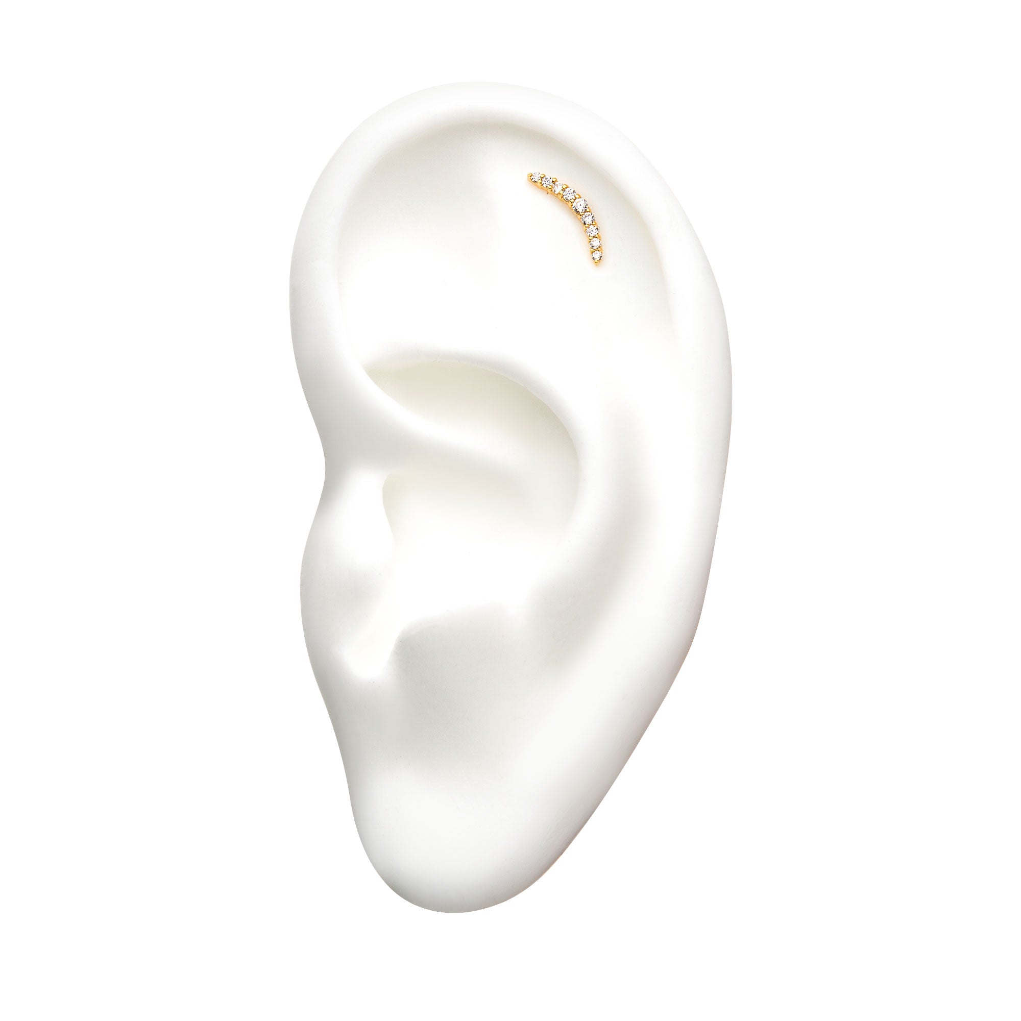 14kt Yellow Gold Threadless 9-Prong Set Clear CZ Top