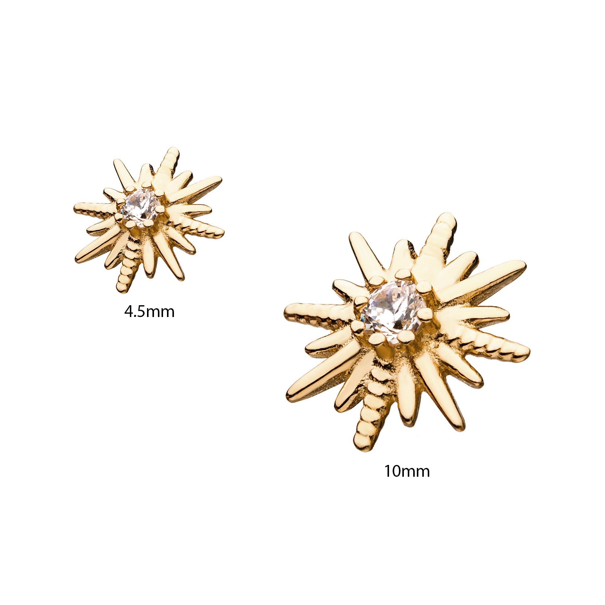 14kt Yellow Gold Threadless Star Clear CZ Top