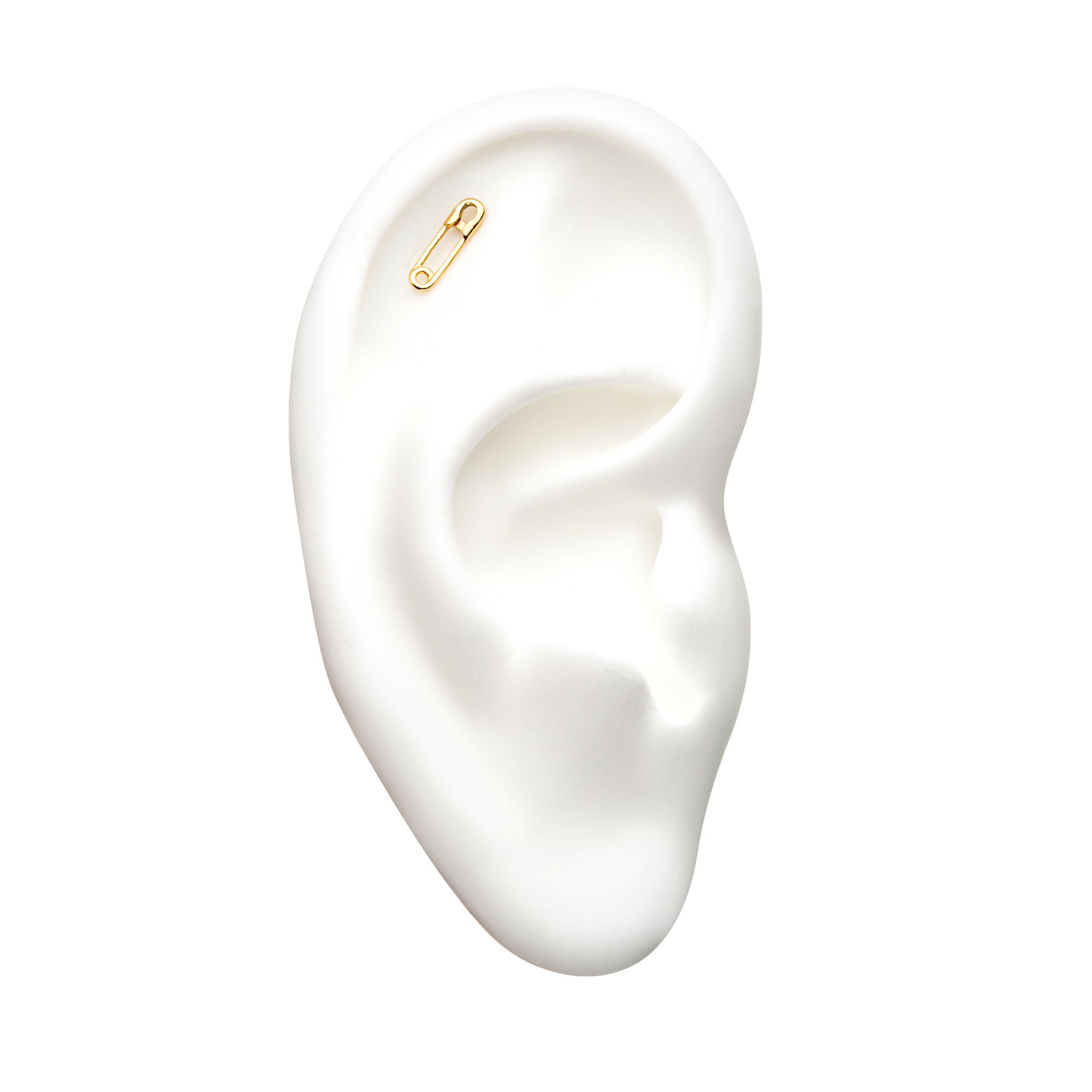 14kt Yellow Gold Threadless Safety Pin Top