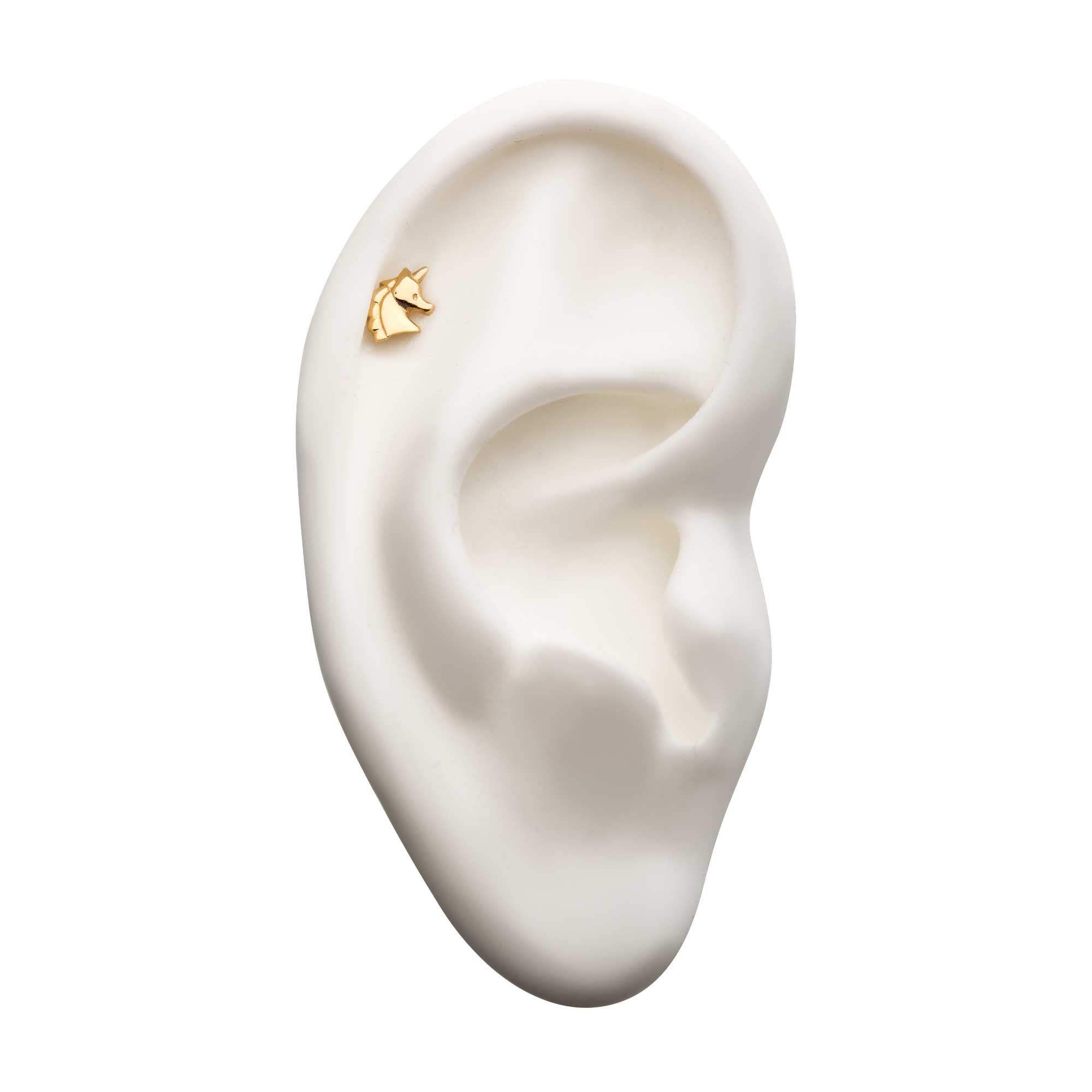 14kt Yellow Gold Threadless Unicorn Top