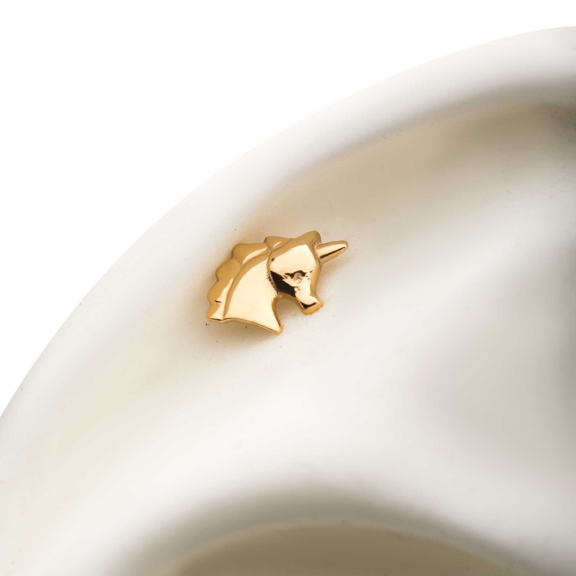 14kt Yellow Gold Threadless Unicorn Top