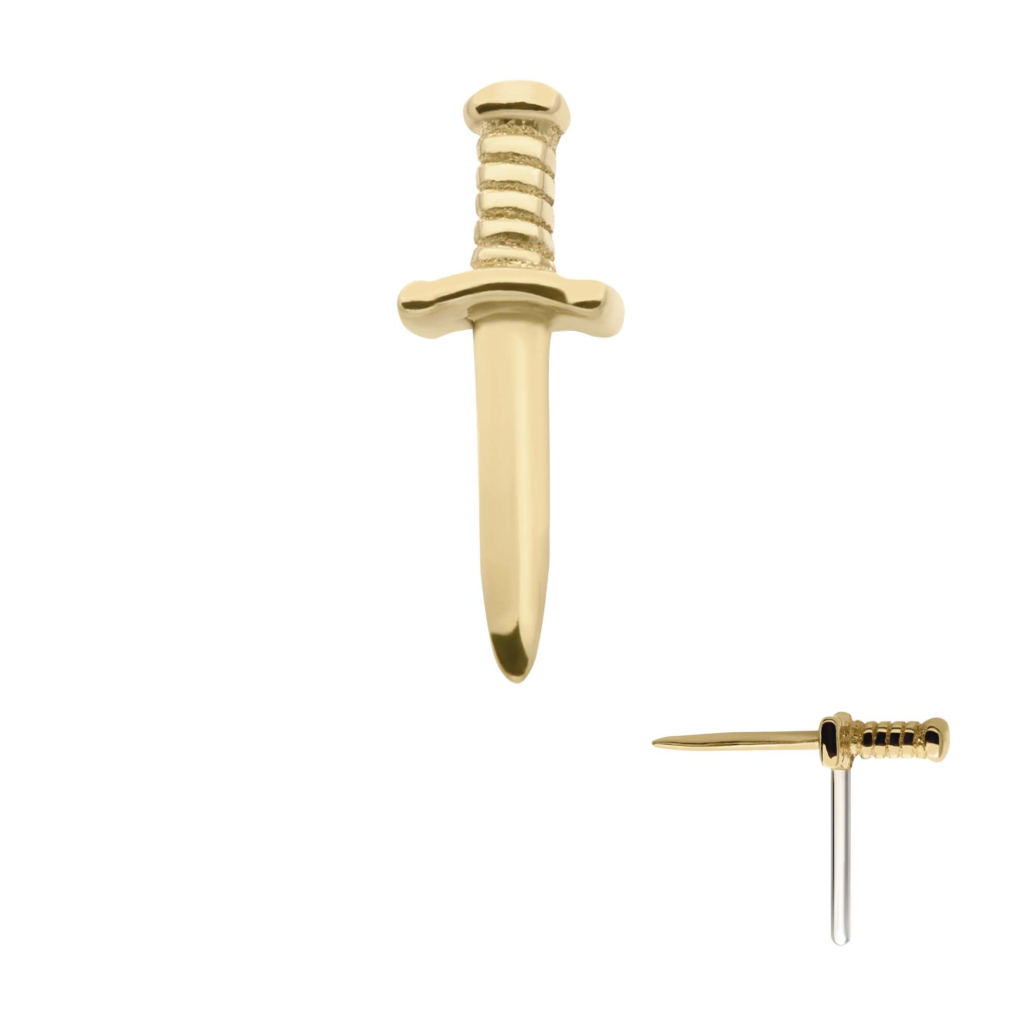 14kt Yellow Gold Threadless Dagger Top
