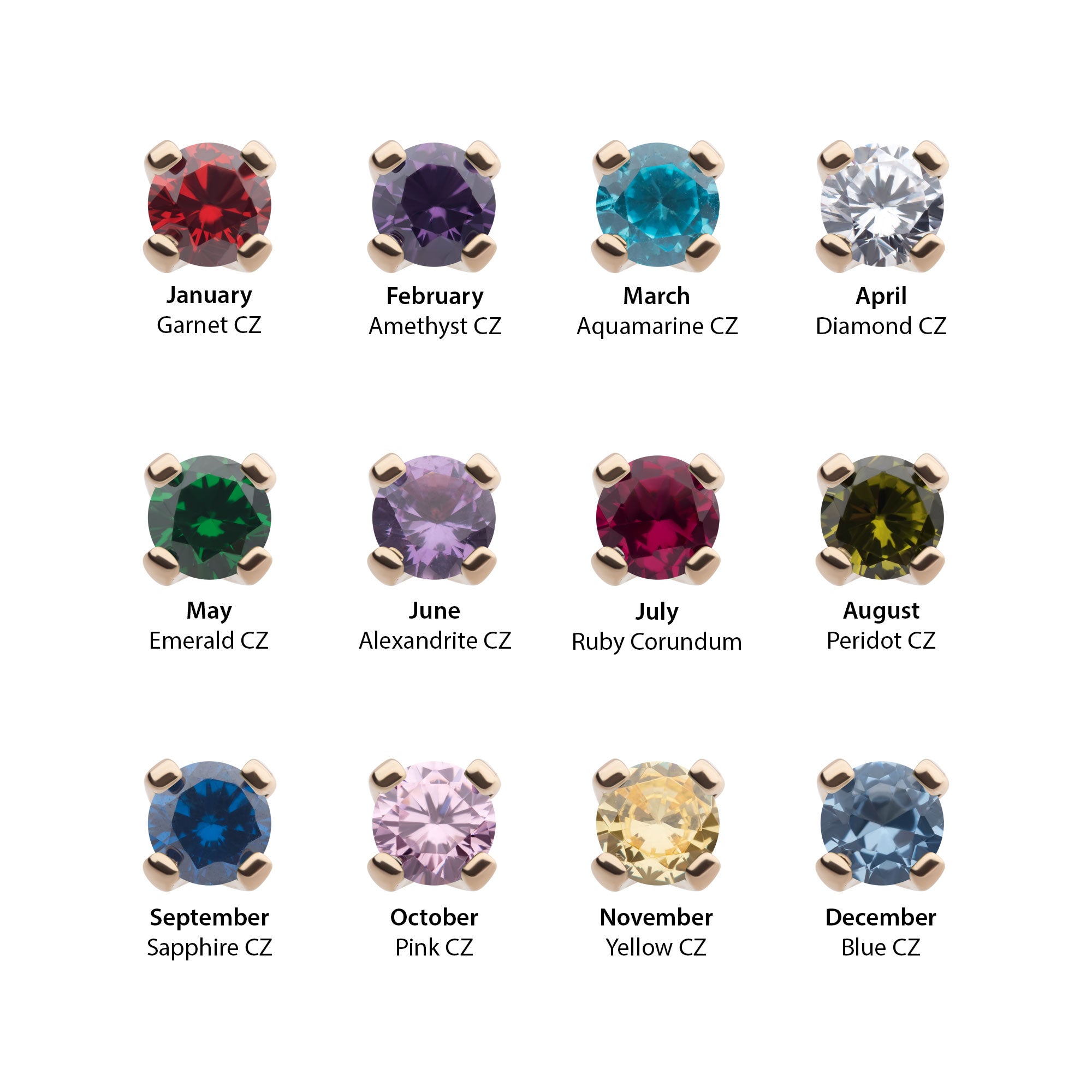 14kt Yellow Gold Threadless Prong Set Genuine Diamond Top