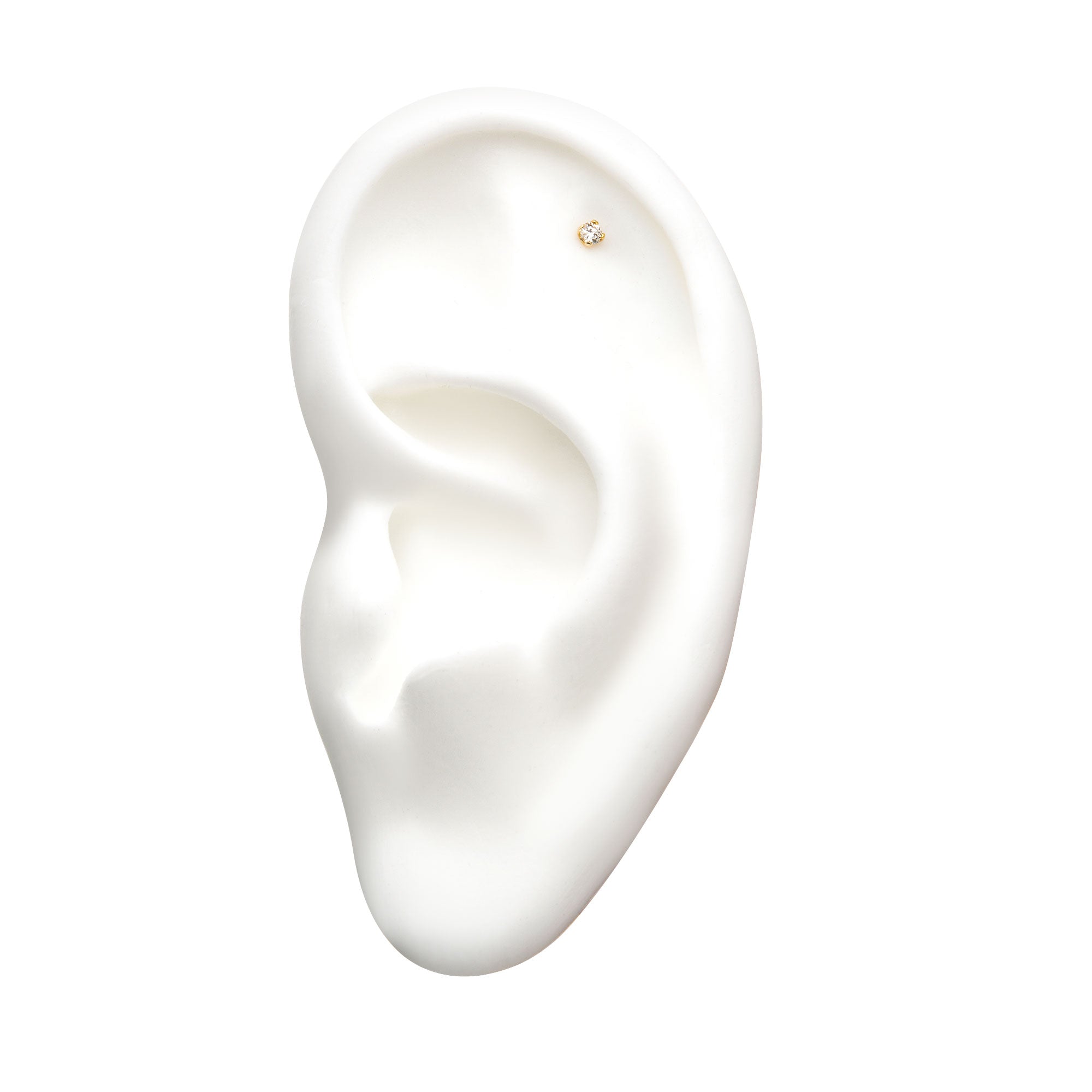 14kt Yellow Gold Threadless Prong Set Genuine Diamond Top