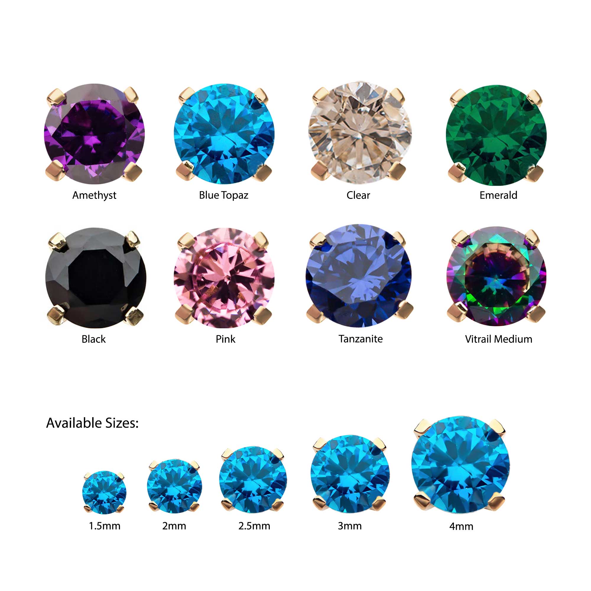 14kt Yellow Gold Threadless Prong Set Genuine Diamond Top