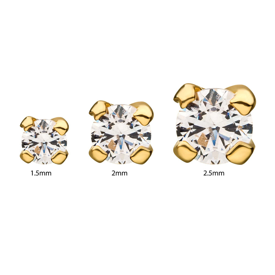 14kt Yellow Gold Threadless Prong Set Genuine Diamond Top