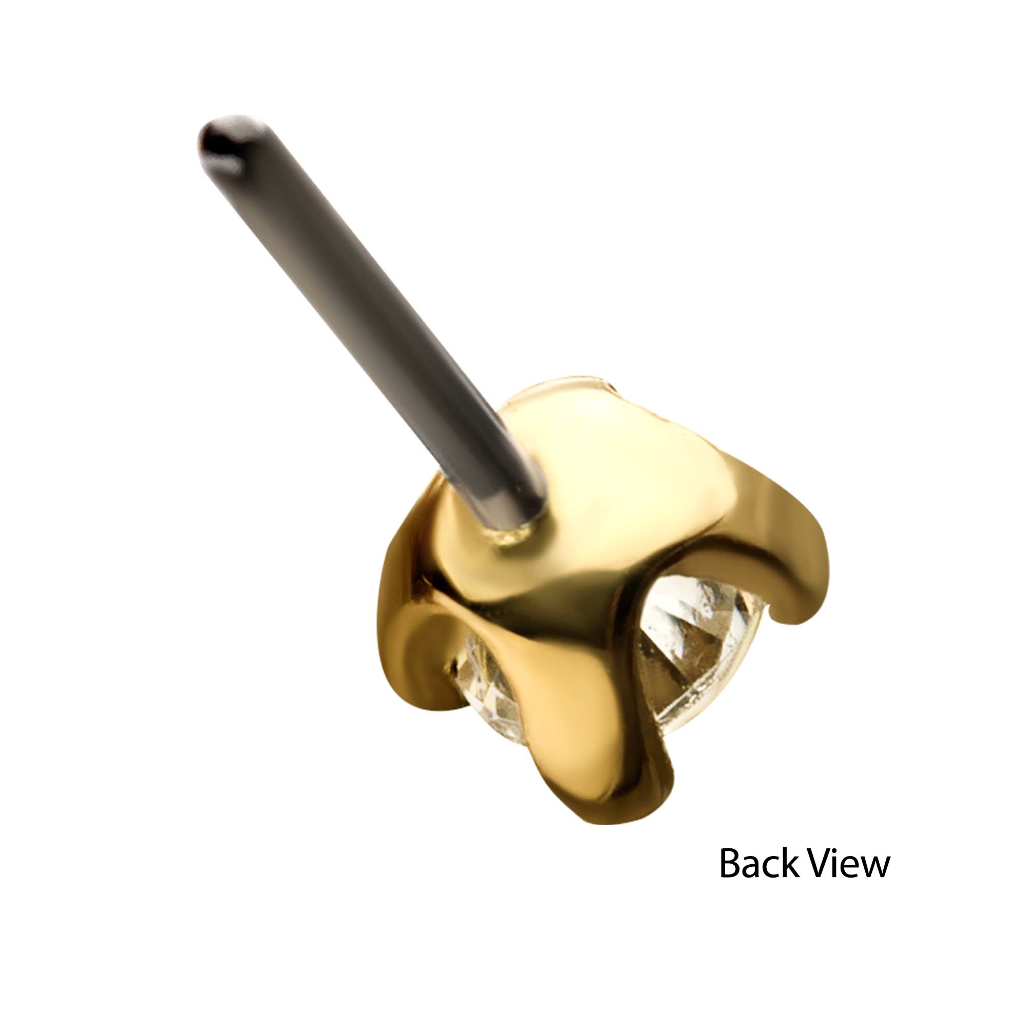 14kt Yellow Gold Threadless Prong Set Genuine Diamond Top