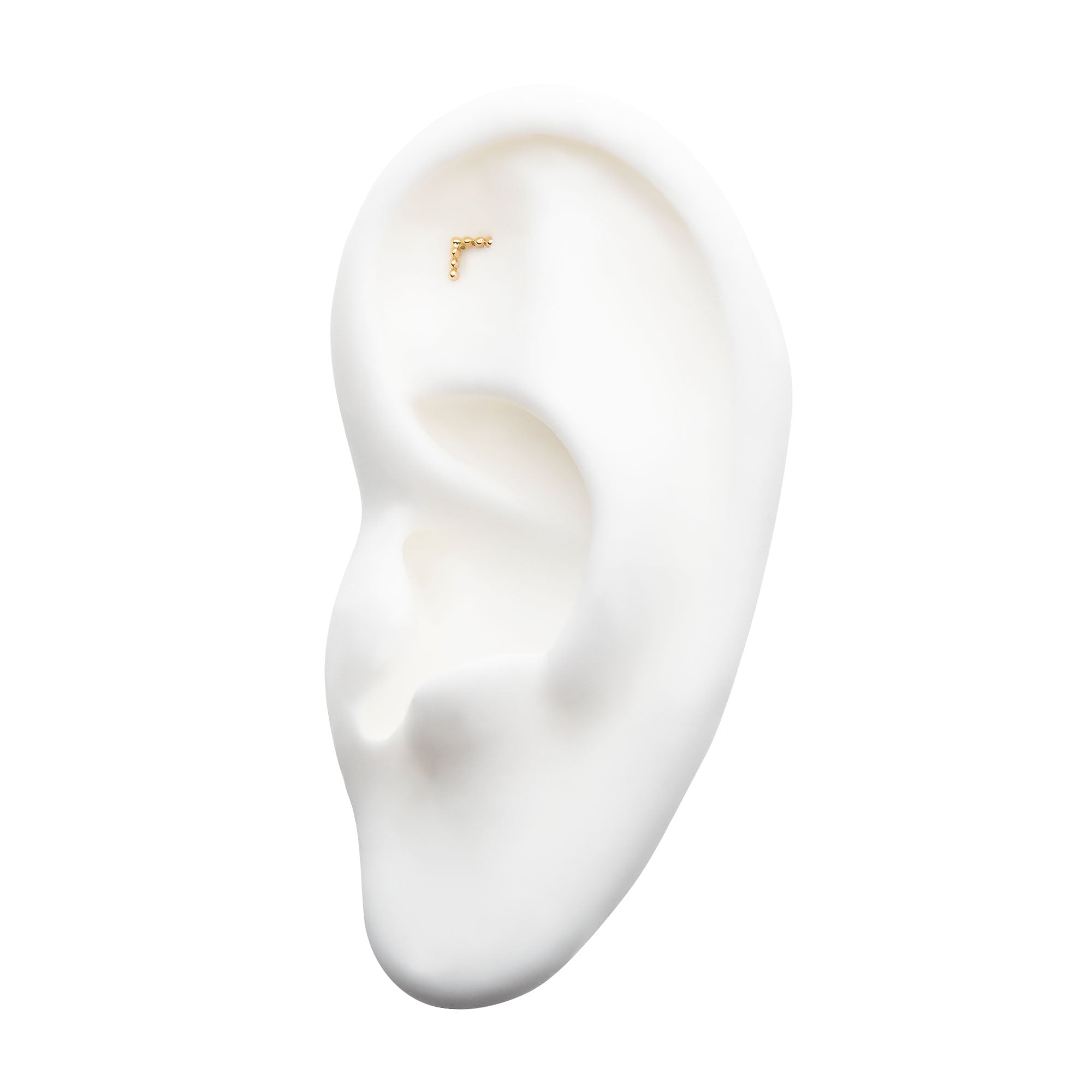 14kt Yellow Gold Threadless 7pcs Beads Triangle Top