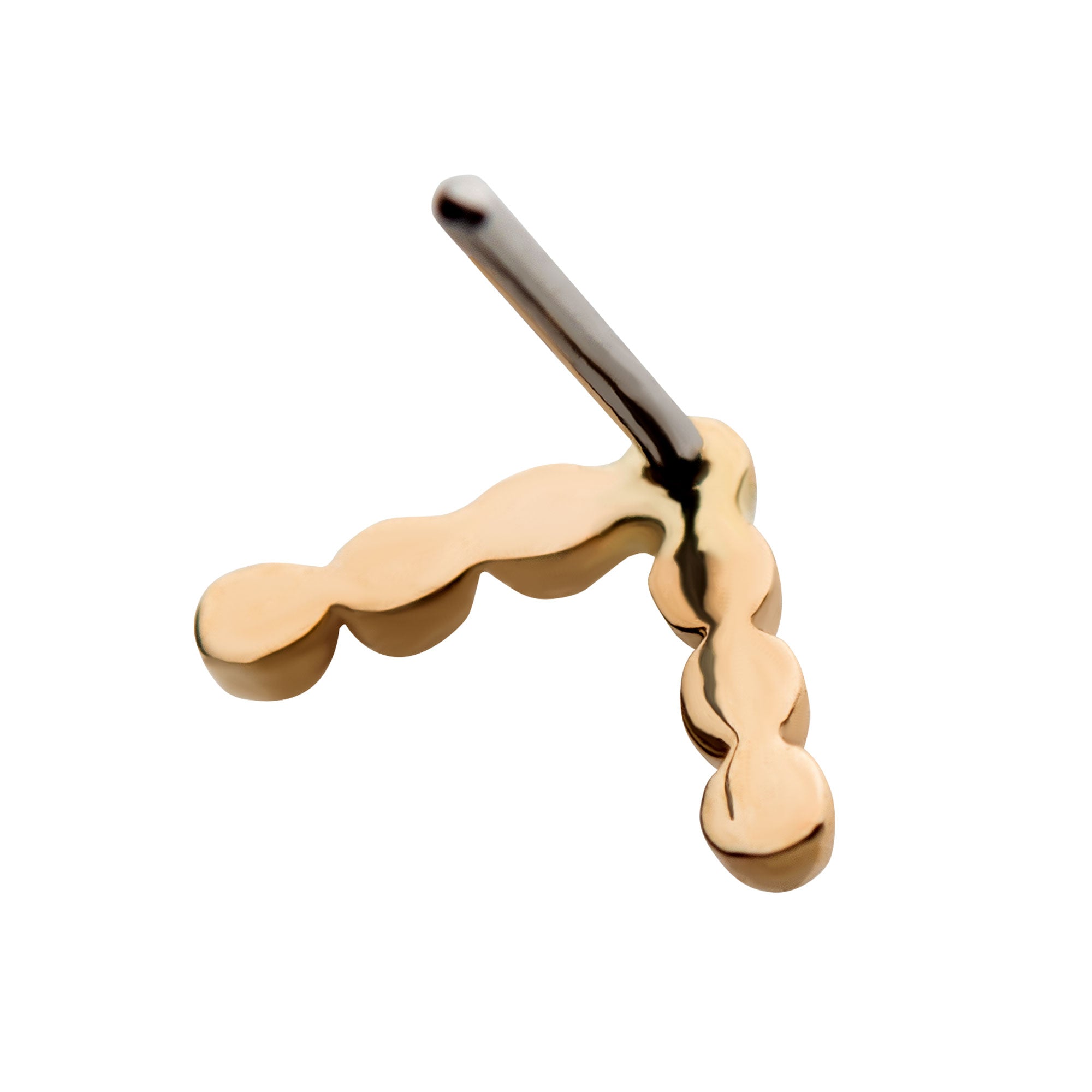 14kt Yellow Gold Threadless 7pcs Beads Triangle Top