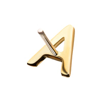 14kt Yellow Gold Threadless Letter Initial Tops