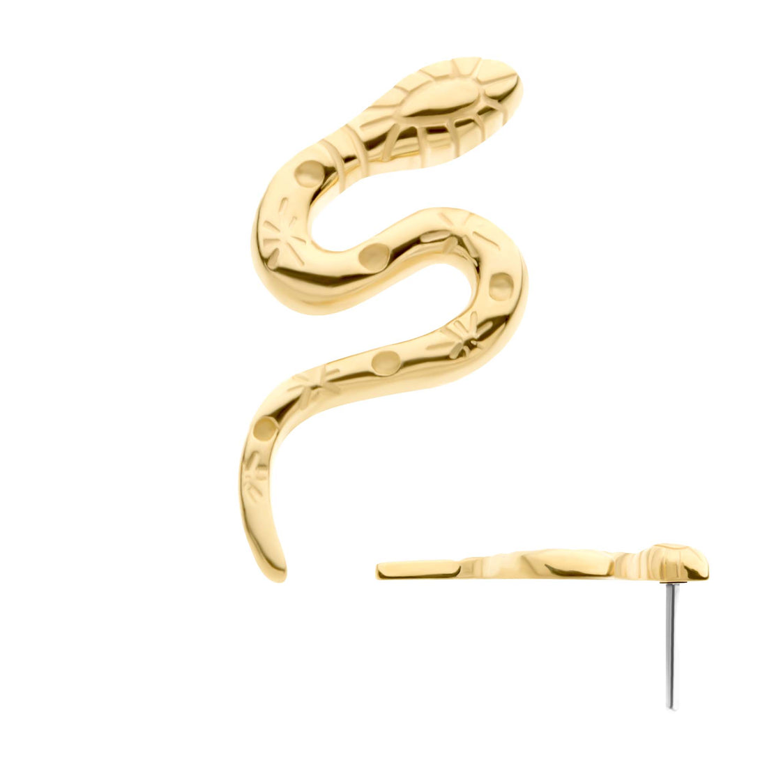 14kt Yellow Gold Threadless Serpent Top