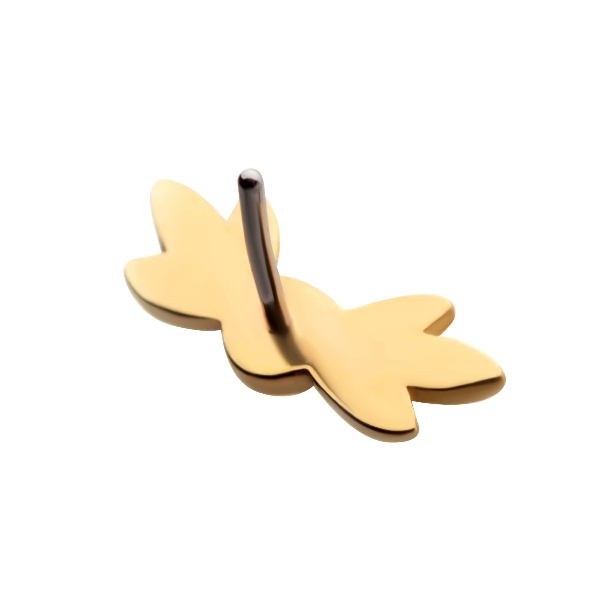 14kt Yellow Gold Threadless White Opal Leaf Top