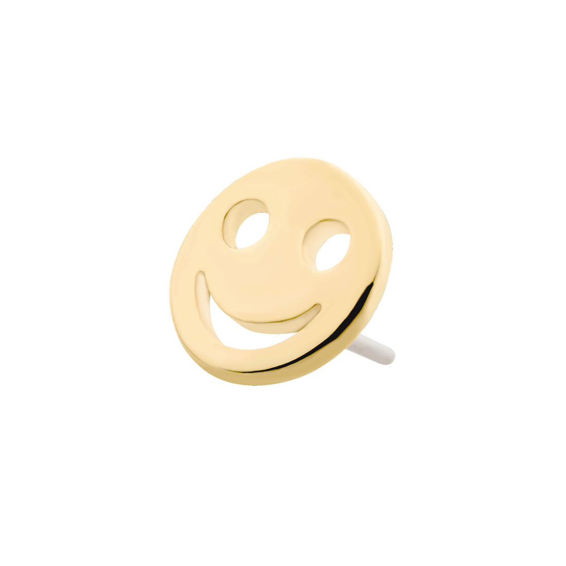 14kt Gold Threadless Cut Out Smiley Face Emoji Top