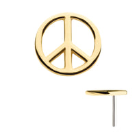 14kt Yellow Gold Threadless Cut Out Peace Sign Top