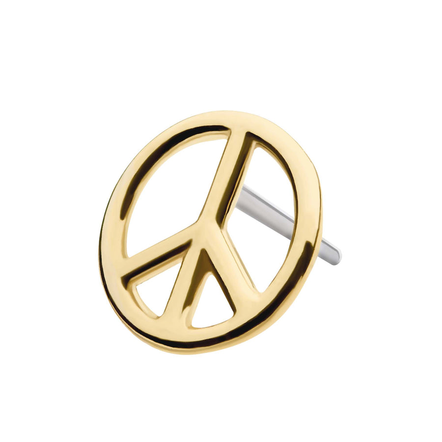 14kt Yellow Gold Threadless Cut Out Peace Sign Top