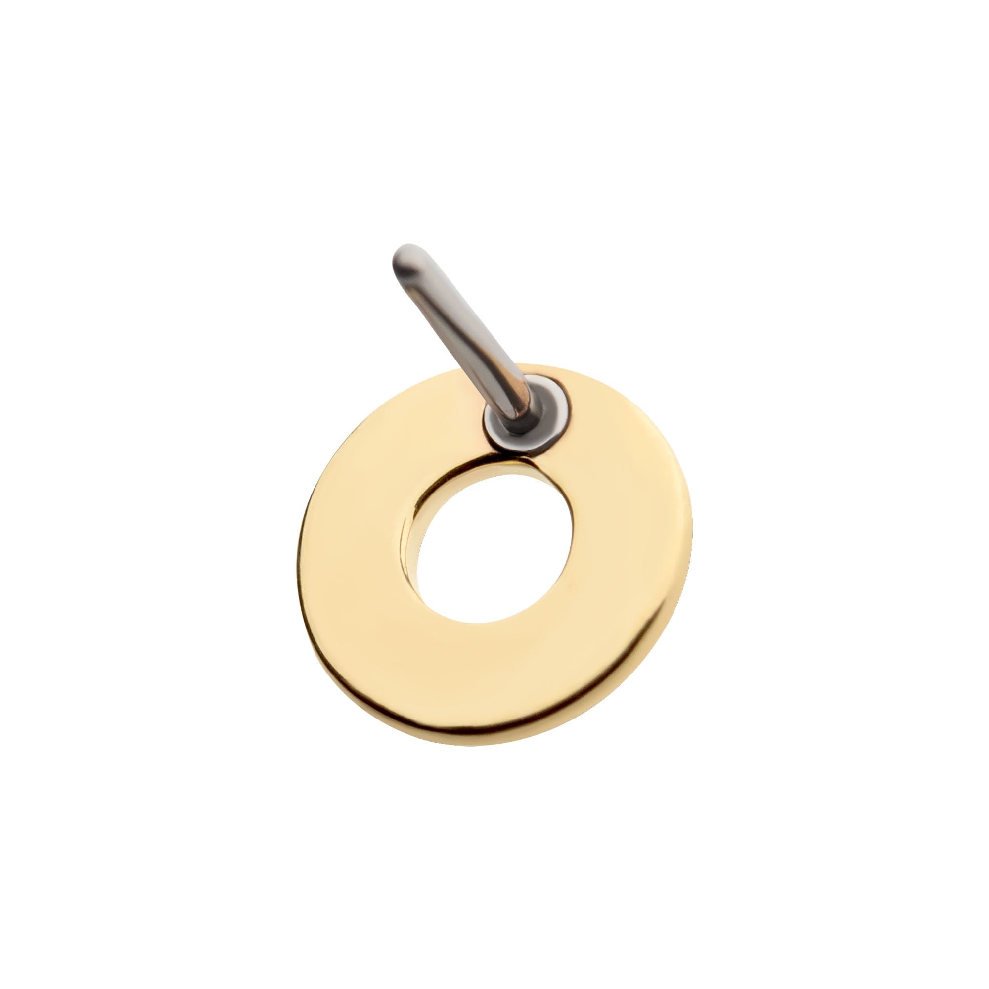 14Kt Gold Threadless Letter "O" Top