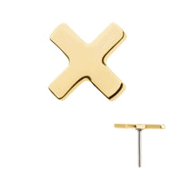 14kt Gold Threadless Letter "X" Top