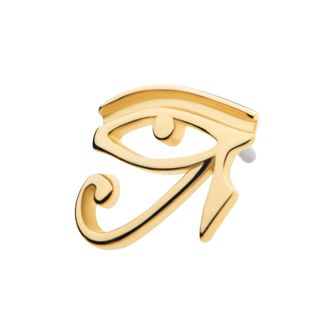 14Kt Gold Threadless with Eye of Ra Top