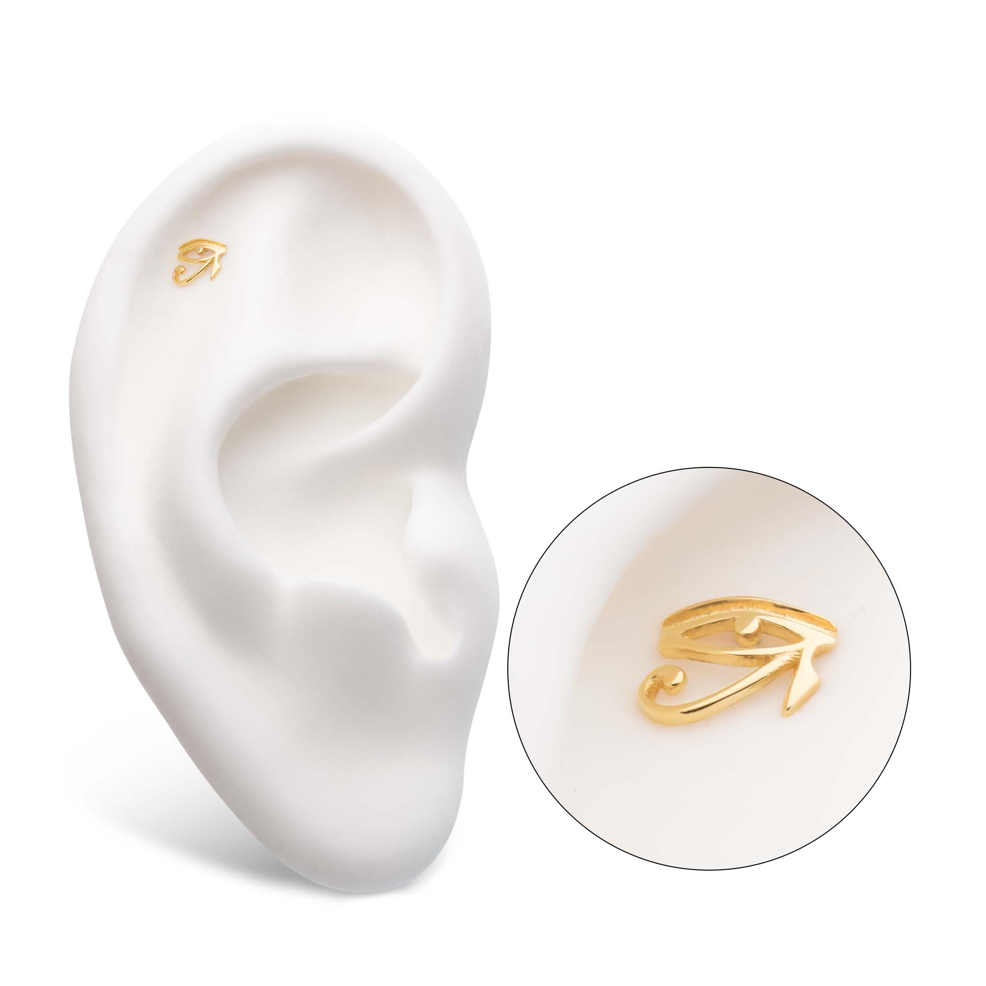 14kt Gold Threadless Eye of Ra Top