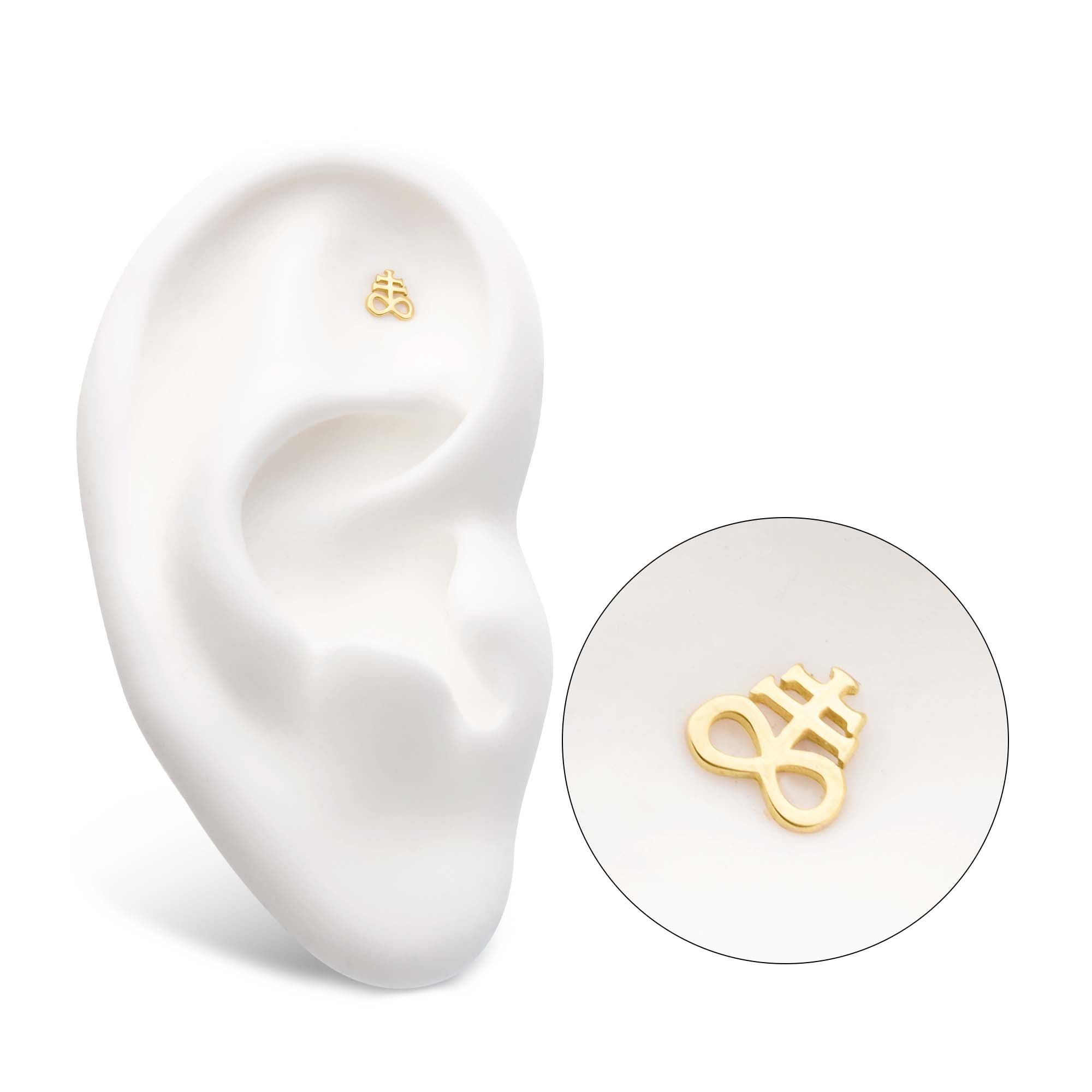 14kt Gold Threadless Leviathan Cross Top