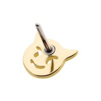 14kt Gold Threadless Cut Out Devil Emoji Top