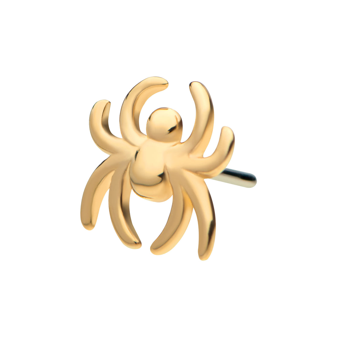 14kt Gold Threadless Spider Top
