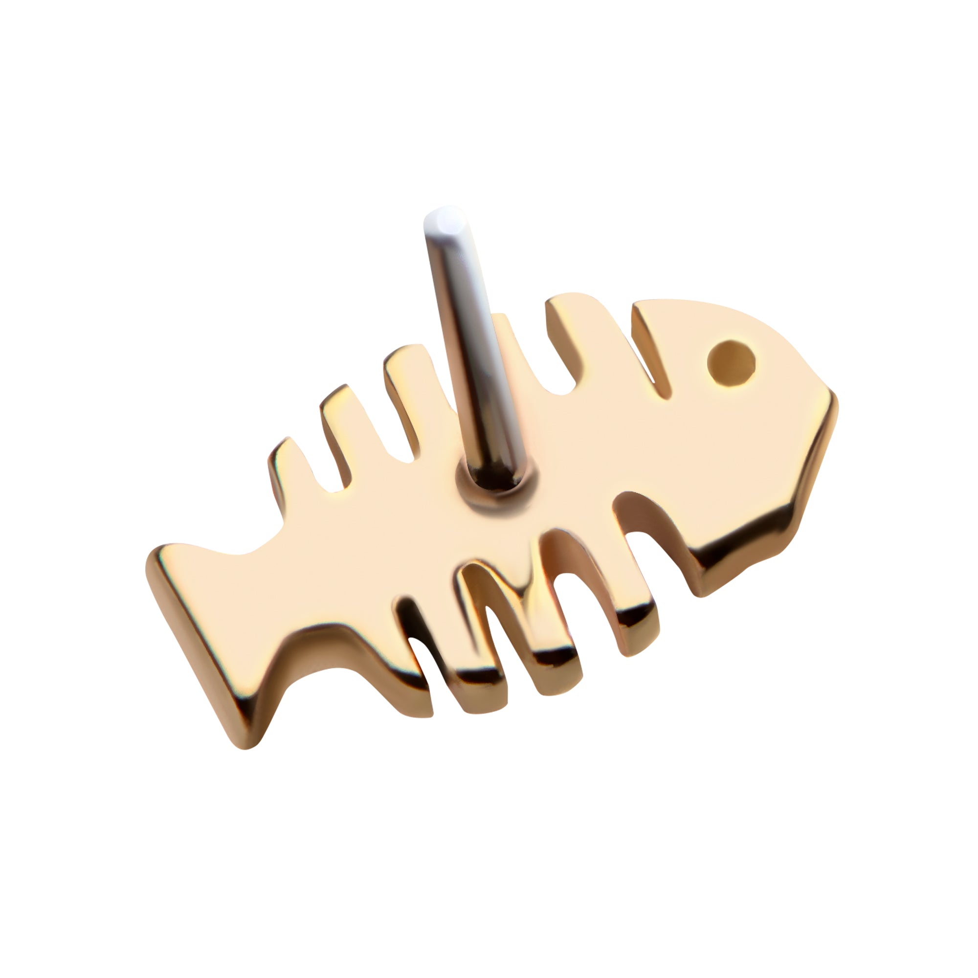 14kt Yellow Gold Threadless Fish Bone Top