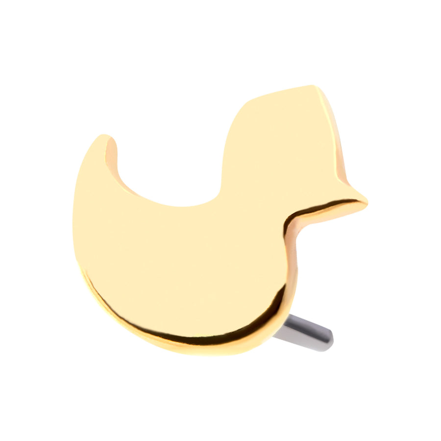 14kt Yellow Gold Threadless Rubber Duck Top