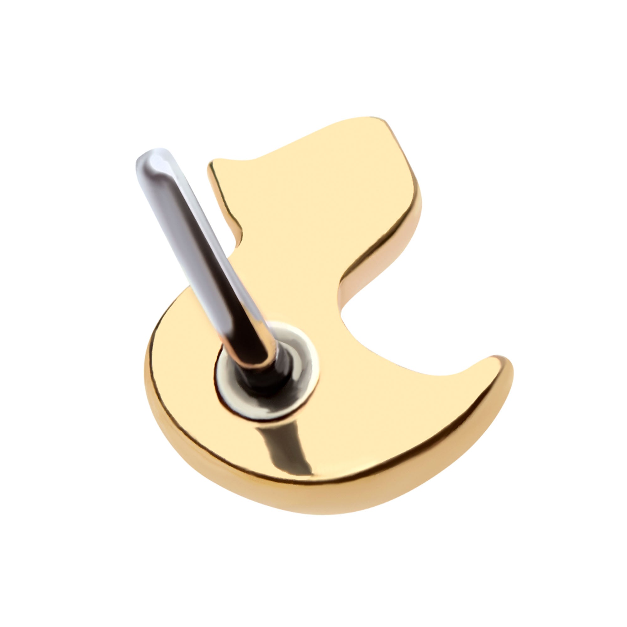 14kt Yellow Gold Threadless Rubber Duck Top