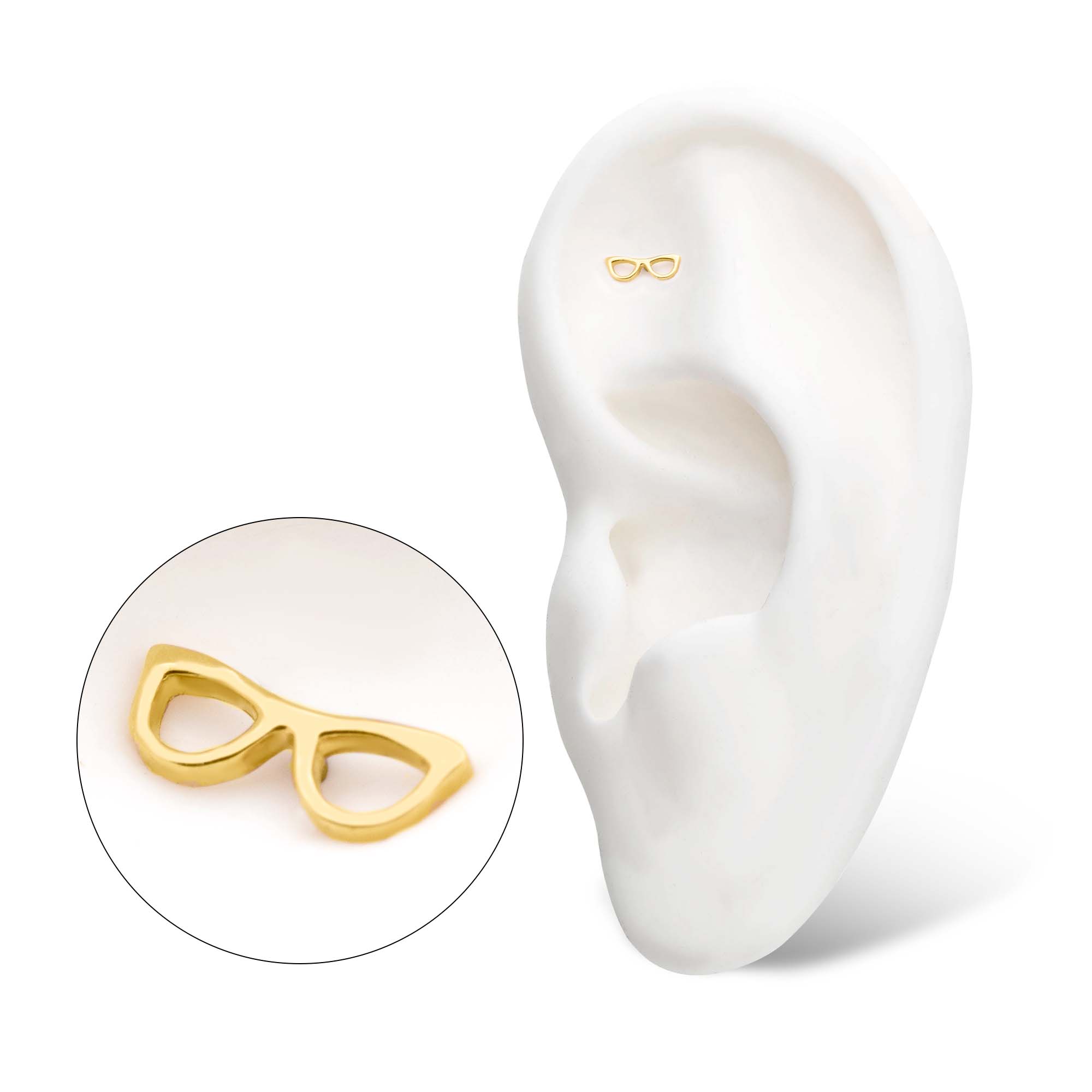 14kt Yellow Gold Threadless Eyeglasses Top
