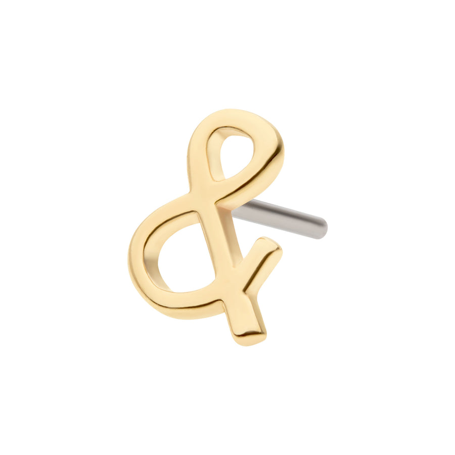 14kt Gold Threadless Ampersand Symbol Top